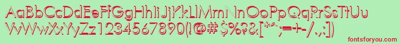 FuturisvolumecYrillic Font – Red Fonts on Green Background
