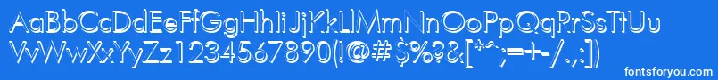 Шрифт FuturisvolumecYrillic – белые шрифты на синем фоне