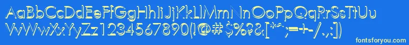 FuturisvolumecYrillic-fontti – keltaiset fontit sinisellä taustalla