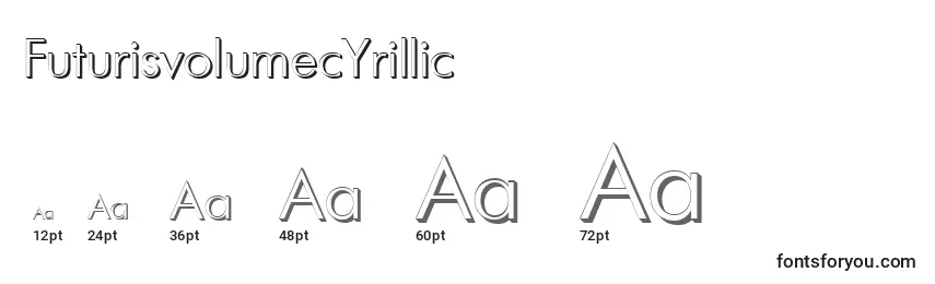 Размеры шрифта FuturisvolumecYrillic