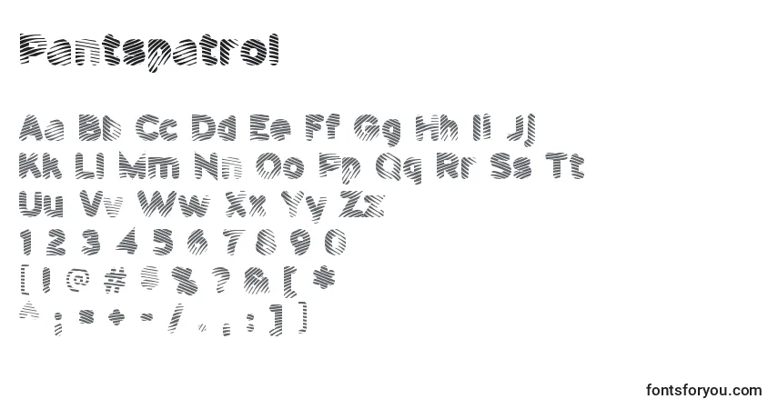 Schriftart Pantspatrol – Alphabet, Zahlen, spezielle Symbole