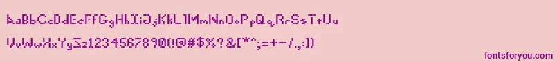 Fonte 5CentGame – fontes roxas em um fundo rosa