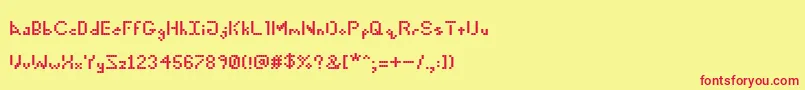 フォント5CentGame – 赤い文字の黄色い背景
