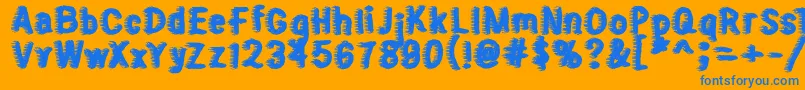 Sweater Font – Blue Fonts on Orange Background