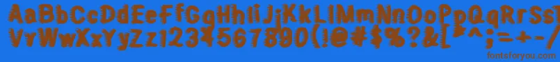 Sweater Font – Brown Fonts on Blue Background