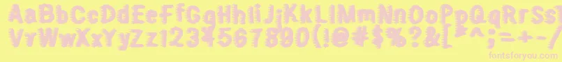 Sweater Font – Pink Fonts on Yellow Background