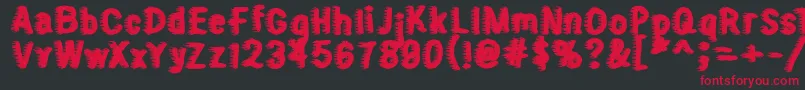 Sweater Font – Red Fonts on Black Background