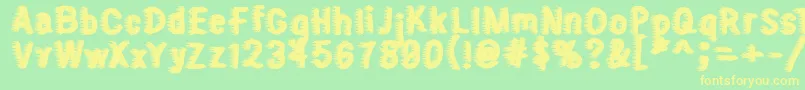 Sweater Font – Yellow Fonts on Green Background