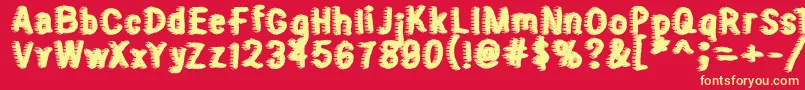 Sweater Font – Yellow Fonts on Red Background