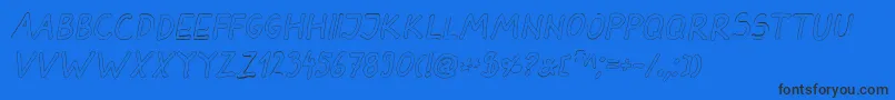 DarbogOutlineBoldItalic Font – Black Fonts on Blue Background