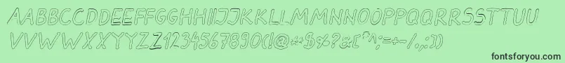 DarbogOutlineBoldItalic Font – Black Fonts on Green Background