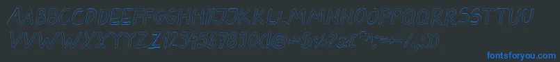 DarbogOutlineBoldItalic Font – Blue Fonts on Black Background