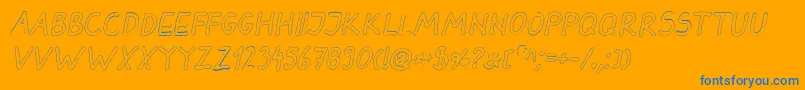 DarbogOutlineBoldItalic Font – Blue Fonts on Orange Background