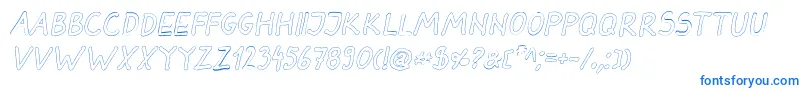 DarbogOutlineBoldItalic Font – Blue Fonts on White Background