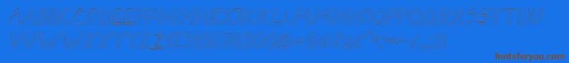 Czcionka DarbogOutlineBoldItalic – brązowe czcionki na niebieskim tle