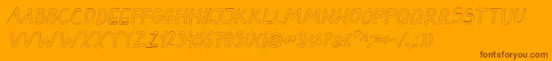 DarbogOutlineBoldItalic Font – Brown Fonts on Orange Background