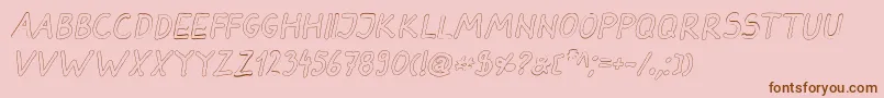 DarbogOutlineBoldItalic Font – Brown Fonts on Pink Background
