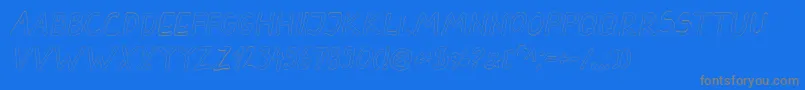 DarbogOutlineBoldItalic Font – Gray Fonts on Blue Background