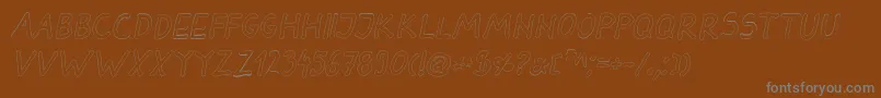 DarbogOutlineBoldItalic Font – Gray Fonts on Brown Background