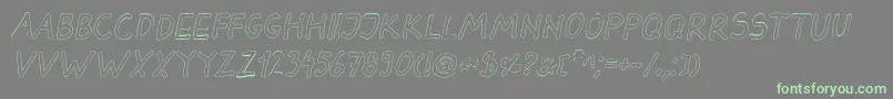 DarbogOutlineBoldItalic-Schriftart – Grüne Schriften auf grauem Hintergrund