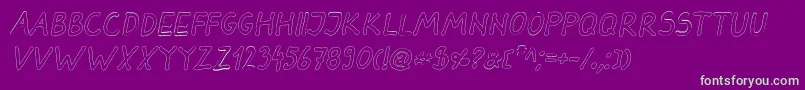 DarbogOutlineBoldItalic-Schriftart – Grüne Schriften auf violettem Hintergrund