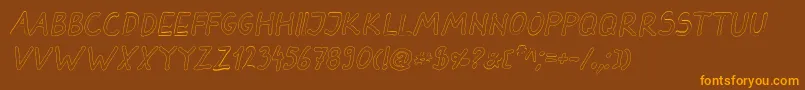 DarbogOutlineBoldItalic Font – Orange Fonts on Brown Background