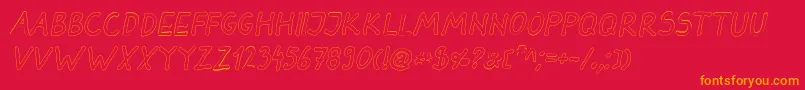 フォントDarbogOutlineBoldItalic – 赤い背景にオレンジの文字