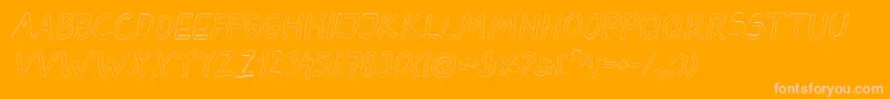 DarbogOutlineBoldItalic Font – Pink Fonts on Orange Background