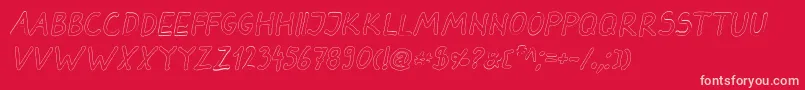 DarbogOutlineBoldItalic Font – Pink Fonts on Red Background