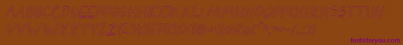 Czcionka DarbogOutlineBoldItalic – fioletowe czcionki na brązowym tle