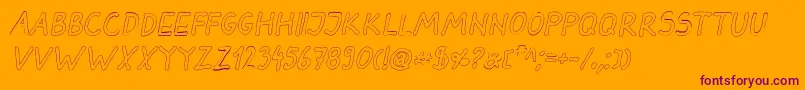 DarbogOutlineBoldItalic Font – Purple Fonts on Orange Background