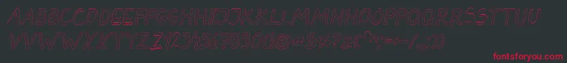 DarbogOutlineBoldItalic Font – Red Fonts on Black Background