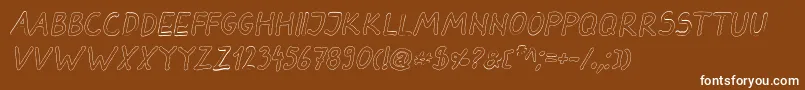 DarbogOutlineBoldItalic Font – White Fonts on Brown Background