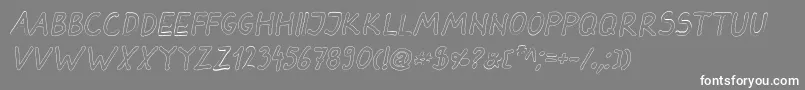 DarbogOutlineBoldItalic Font – White Fonts on Gray Background