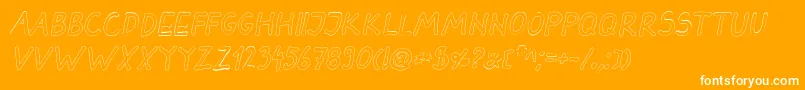 DarbogOutlineBoldItalic Font – White Fonts on Orange Background