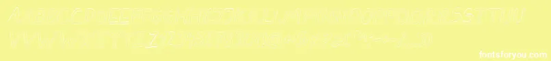 DarbogOutlineBoldItalic Font – White Fonts on Yellow Background