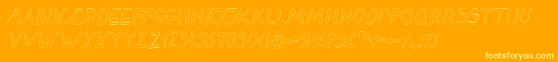 DarbogOutlineBoldItalic Font – Yellow Fonts on Orange Background