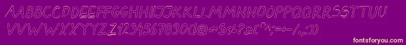 DarbogOutlineBoldItalic Font – Yellow Fonts on Purple Background