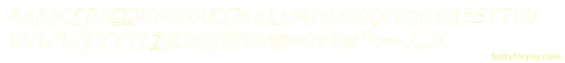 DarbogOutlineBoldItalic-Schriftart – Gelbe Schriften auf weißem Hintergrund