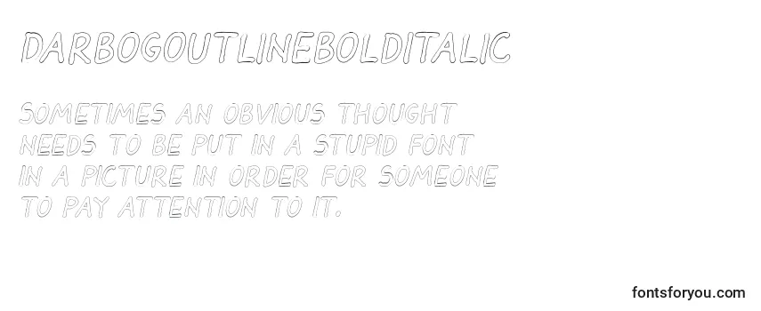 Шрифт DarbogOutlineBoldItalic