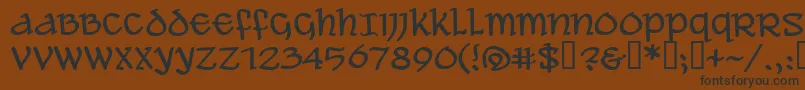 フォントAleAndWenchesBb – 黒い文字が茶色の背景にあります