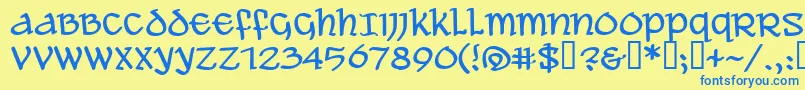AleAndWenchesBb Font – Blue Fonts on Yellow Background