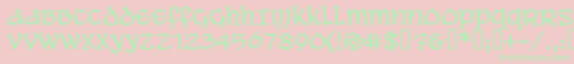 Czcionka AleAndWenchesBb – zielone czcionki na różowym tle