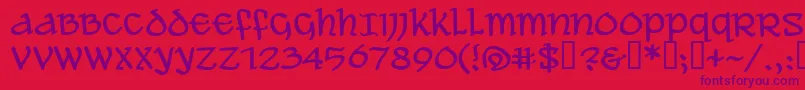 AleAndWenchesBb-Schriftart – Violette Schriften auf rotem Hintergrund