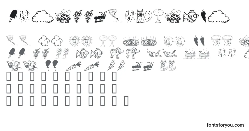 KrSillyArtDingsフォント–アルファベット、数字、特殊文字