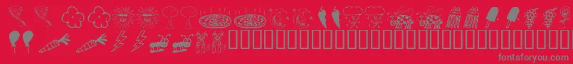 KrSillyArtDings Font – Gray Fonts on Red Background