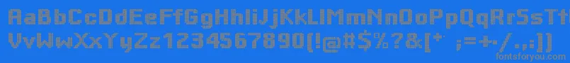 Bigdots Font – Gray Fonts on Blue Background
