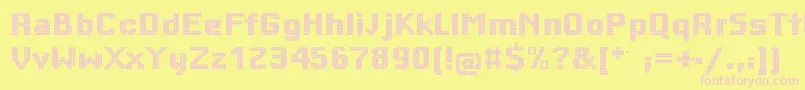 Bigdots Font – Pink Fonts on Yellow Background