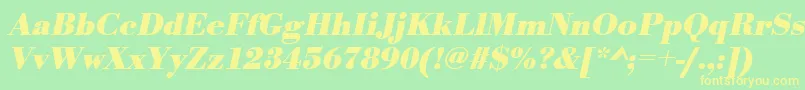 UrwbodonitBoldOblique Font – Yellow Fonts on Green Background