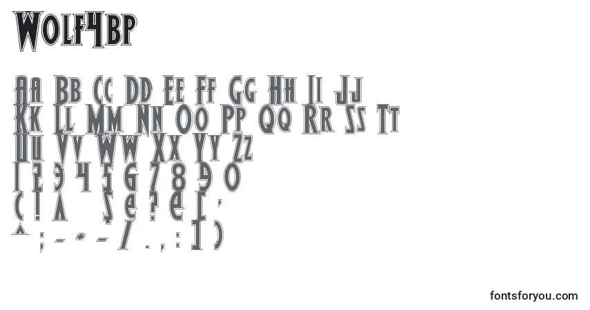Czcionka Wolf4bp – alfabet, cyfry, specjalne znaki